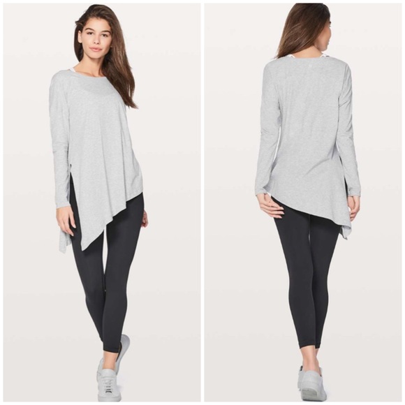 Lululemon To The Point Long Sleeve in Heathered Core Light Grey [6018] - Picture 4 of 6